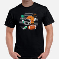 Football Fanatic Vintage Graphic T-Shirt - Gift Ideas for Football Fans - Game On Game Day Tee - Adorable Helmet Taking A Selfie Shirt - Black, Men