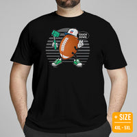 Football Fanatic Vintage Graphic T-Shirt - Gift Ideas for Football Fans - Touch Down Game Day Tee - Adorable Ball Taking A Selfie Shirt - Black, Plus Size