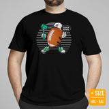 Football Fanatic Vintage Graphic T-Shirt - Gift Ideas for Football Fans - Touch Down Game Day Tee - Adorable Ball Taking A Selfie Shirt - Black, Plus Size