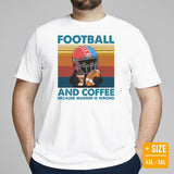 Football Tee - Black Cat Shirt - Game Day Shirt - Present for Coffee Lover, Gift for Football Fan - Coffee Because Murder Is Wrong T-Shirt - White, Plus Size
