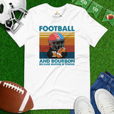 Football Tee - Black Cat Shirt - Game Day Shirt - Present for Cat Lover, Gift for Football Fan - Bourbon Because Murder Is Wrong T-Shirt - White