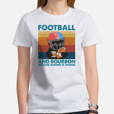 Football Tee - Black Cat Shirt - Game Day Shirt - Present for Cat Lover, Gift for Football Fan - Bourbon Because Murder Is Wrong T-Shirt - White, Women