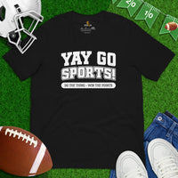 Football Vintage Graphic T-Shirt - Gift Ideas for Football Fans - Funny Game Day Tee - Yay Go Sports Do The Thing Win The Points Shirt - Black