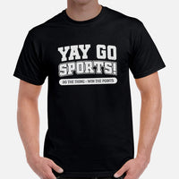Football Vintage Graphic T-Shirt - Gift Ideas for Football Fans - Funny Game Day Tee - Yay Go Sports Do The Thing Win The Points Shirt - Black, Men