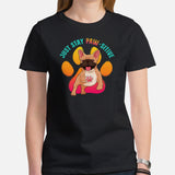 Frenchie Dog Themed Clothes & Attire - Canine Tee Shirts For Humans - Gifts for Dog Moms, Dads & Lovers - Just Stay Paw-sitive T-Shirt - Black, Women