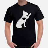 Frenchie Dog Themed Clothes & Attire - Canine Tee Shirts & Outfit For Humans - Gifts for Dog Lovers - Cute Frenchie High-fives T-Shirt - Black, Men