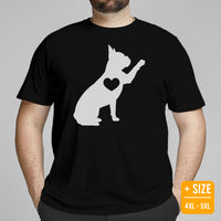 Frenchie Dog Themed Clothes & Attire - Canine Tee Shirts & Outfit For Humans - Gifts for Dog Lovers - Cute Frenchie High-fives T-Shirt - Black, Plus Size