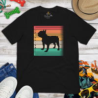 Frenchie Dog Themed Clothes & Attire - Canine Tee Shirts & Outfit For Humans - Gifts for Dog Lovers & Owners - Retro Frenchie T-Shirt - Black