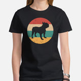 Frenchie Dog Themed Clothes & Attire - Canine Tee Shirts & Outfit For Humans - Gifts for Dog Lovers & Owners - Vintage Vibes T-Shirt - Black, Women
