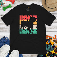 Frenchie Dog Themed Clothes & Attire - Canine Tee Shirts & Outfit For Humans - Gifts for Dog Moms, Dads & Lovers - Retro Frenchie Shirt - Black