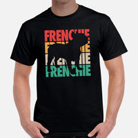 Frenchie Dog Themed Clothes & Attire - Canine Tee Shirts & Outfit For Humans - Gifts for Dog Moms, Dads & Lovers - Retro Frenchie Shirt - Black, Men