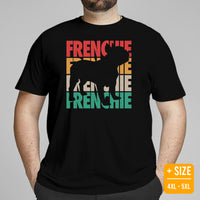 Frenchie Dog Themed Clothes & Attire - Canine Tee Shirts & Outfit For Humans - Gifts for Dog Moms, Dads & Lovers - Retro Frenchie Shirt - Black, Plus Size