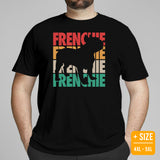 Frenchie Dog Themed Clothes & Attire - Canine Tee Shirts & Outfit For Humans - Gifts for Dog Moms, Dads & Lovers - Retro Frenchie Shirt - Black, Plus Size