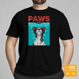 Frenchie Dog Themed Clothes & Attire - Canine Tee Shirts & Outfit For Humans - Gifts for Dog Moms, Dads & Lovers - The Paws T-Shirt - Black, Plus Size