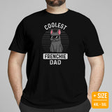 Frenchie Dog Themed Clothes & Attire - Funny Canine Tee Shirts For Humans - Gifts for Dog Dads & Lovers - Coolest Frenchie Dad T-Shirt - Black, Plus Size