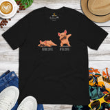 Frenchie Dog Themed Clothes & Attire - Funny Canine Tee Shirts For Humans - Gifts for Dog Lovers - Before And After Coffee T-Shirt - Black