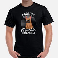 Frenchie Dog Themed Clothes & Attire - Funny Canine Tee Shirts For Humans - Gifts for Dog Lovers - Coolest Frenchie Grandpa T-Shirt - Black, Men