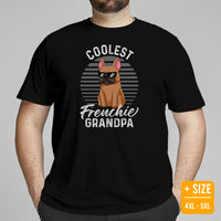 Frenchie Dog Themed Clothes & Attire - Funny Canine Tee Shirts For Humans - Gifts for Dog Lovers - Coolest Frenchie Grandpa T-Shirt - Black, Plus Size