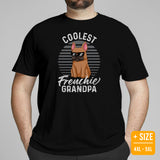 Frenchie Dog Themed Clothes & Attire - Funny Canine Tee Shirts For Humans - Gifts for Dog Lovers - Coolest Frenchie Grandpa T-Shirt - Black, Plus Size