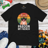 Frenchie Dog Themed Clothes & Attire - Funny Canine Tee Shirts For Humans - Gifts for Dog Lovers & Owners - Pardon My French T-Shirt - Black