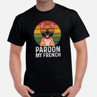 Frenchie Dog Themed Clothes & Attire - Funny Canine Tee Shirts For Humans - Gifts for Dog Lovers & Owners - Pardon My French T-Shirt - Black, Men