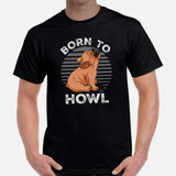 Frenchie Dog Themed Clothes & Attire - Funny Canine Tee Shirts For Humans - Gifts for Dog Moms, Dads & Lovers - Born To Howl T-Shirt - Black, Men