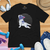 Frenchie Dog Themed Clothes & Attire - Funny Canine Tee Shirts For Humans - Gifts for Yoga & Dog Lovers - Cute Pied Frenchie T-Shirt - Black