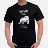 Frenchie Dog Themed Clothes & Attire - Funny Canine Tee Shirts For Humans - Gifts for Yoga & Dog Lovers - Downward Facing Dog T-Shirt - Black, Men