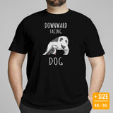 Frenchie Dog Themed Clothes & Attire - Funny Canine Tee Shirts For Humans - Gifts for Yoga & Dog Lovers - Downward Facing Dog T-Shirt - Black, Plus Size