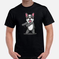 Frenchie Dog Themed Clothes & Attire - Funny Canine Tee Shirts & Outfit For Humans - Gifts for Dog Lovers - Floss Like A Boss T-Shirt - Black, Men