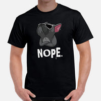 Frenchie Dog Themed Clothes & Attire - Funny Canine Tee Shirts & Outfit For Humans - Gifts for Dog Moms, Dads & Lovers - Nope T-Shirt - Black, Men