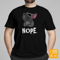 Frenchie Dog Themed Clothes & Attire - Funny Canine Tee Shirts & Outfit For Humans - Gifts for Dog Moms, Dads & Lovers - Nope T-Shirt - Black, Plus Size