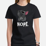 Frenchie Dog Themed Clothes & Attire - Funny Canine Tee Shirts & Outfit For Humans - Gifts for Dog Moms, Dads & Lovers - Nope T-Shirt -  Black, Women