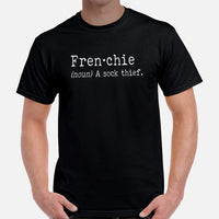 Frenchie Dog Themed Clothes - Canine Tee Shirts For Humans - Gifts for Dog Moms, Dads & Lovers - Funny Frenchie Definition T-Shirt - Black, Men