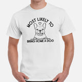 Frenchie Dog Themed Clothes - Canine Tee Shirts For Humans - Gifts for Dog Moms, Dads & Lovers - Most Likely Bring Home A Dog T-Shirt - White, Men