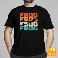 Vintage Frog T-Shirt - Frog and Toad Shirt - Presents, Gift Ideas for Outdoorsmen, Nature & Animal Lover - Happy, Happier Campers Tee Shirt - Black, Plus Size