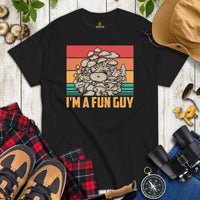 Camping & Hiking T-Shirt - Mushroom Shirt - Presents, Gift Ideas for Campers, Outdoorsmen, Hikers, Nature Lovers - I'm A Fun Guy T-Shirt - Black