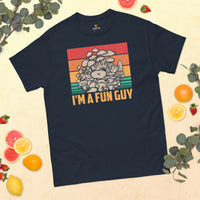 Camping & Hiking T-Shirt - Mushroom Shirt - Presents, Gift Ideas for Campers, Outdoorsmen, Hikers, Nature Lovers - I'm A Fun Guy T-Shirt - Navy