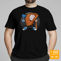Funny Baseball T-Shirt - Gift Ideas for Him & Her, Baseball Lovers & Enthusiasts - Adorable Baseball Glove Taking A Selfie Shirt - Black, Plus Size