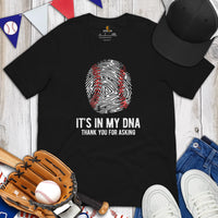 Funny Baseball T-Shirt - Gift Ideas for Him & Her, Baseball Lovers & Enthusiasts - Baseball It's In My DNA Shirt - Game Day Tee - Black