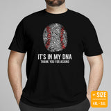 Funny Baseball T-Shirt - Gift Ideas for Him & Her, Baseball Lovers & Enthusiasts - Baseball It's In My DNA Shirt - Game Day Tee - Black, Plus Size
