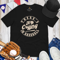 Funny Baseball T-Shirt - Gift Ideas for Him & Her, Baseball Lovers & Enthusiasts - Vintage There's No Crying In Basketball Shirt - Black