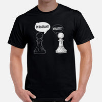 Funny Chess T-Shirt - Christmas & Birthday Gift For Him & Her, Chess Player & Lover - Typical Gamer Tee - En Passant Chess Pieces Shirt - Black, Men