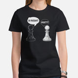 Funny Chess T-Shirt - Christmas & Birthday Gift For Him & Her, Chess Player & Lover - Typical Gamer Tee - En Passant Chess Pieces Shirt - Black, Women