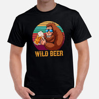 Funny Day Drinking T-Shirts - Beer Themed Shirt - Gift Ideas, Presents For Beer Lovers & Snobs, Brewers - Wild Beer Sasquatch T-Shirt - Black, Men