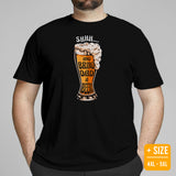Funny Day Drinking T-Shirts - Beer Themed Shirt - Gift Ideas, Presents For Craft Beer Lovers & Brewers - Shh And Bring Dad A Beer Tee - Black, Plus Size