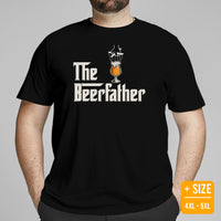 Funny Day Drinking T-Shirts - Beer Themed Shirt - Gift Ideas, Presents For Craft Beer Lovers & Snobs, Brewers - The Beerfather T-Shirt - Black, Plus Size