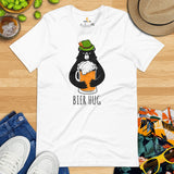 Funny Day Drinking Tee Shirts - Beer Themed Shirt - Gift Ideas, Presents For Beer Lovers & Brewers - Bier Hug T-Shirt - White