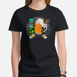 Funny Day Drinking Tee Shirts - Beer Themed Shirt - Gift Ideas, Presents For Beer Lovers & Brewers - Cute Beer Taking A Selfie T-Shirt - Black, Women