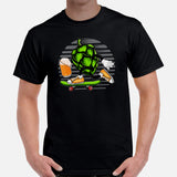 Funny Day Drinking Tee Shirts - Beer Themed Shirt - Gift Ideas, Presents For Beer Lovers & Skaters - Hops Beer On A Skateboard T-Shirt - Black, Men